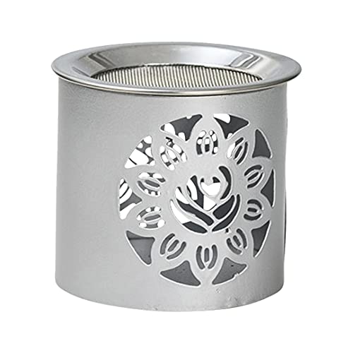 NKlaus Räucherstövchen Eisen Silber matt Höhe: 6cm Betriebsart Teelicht mit Sieb für Weihrauch 10927 von NKlaus