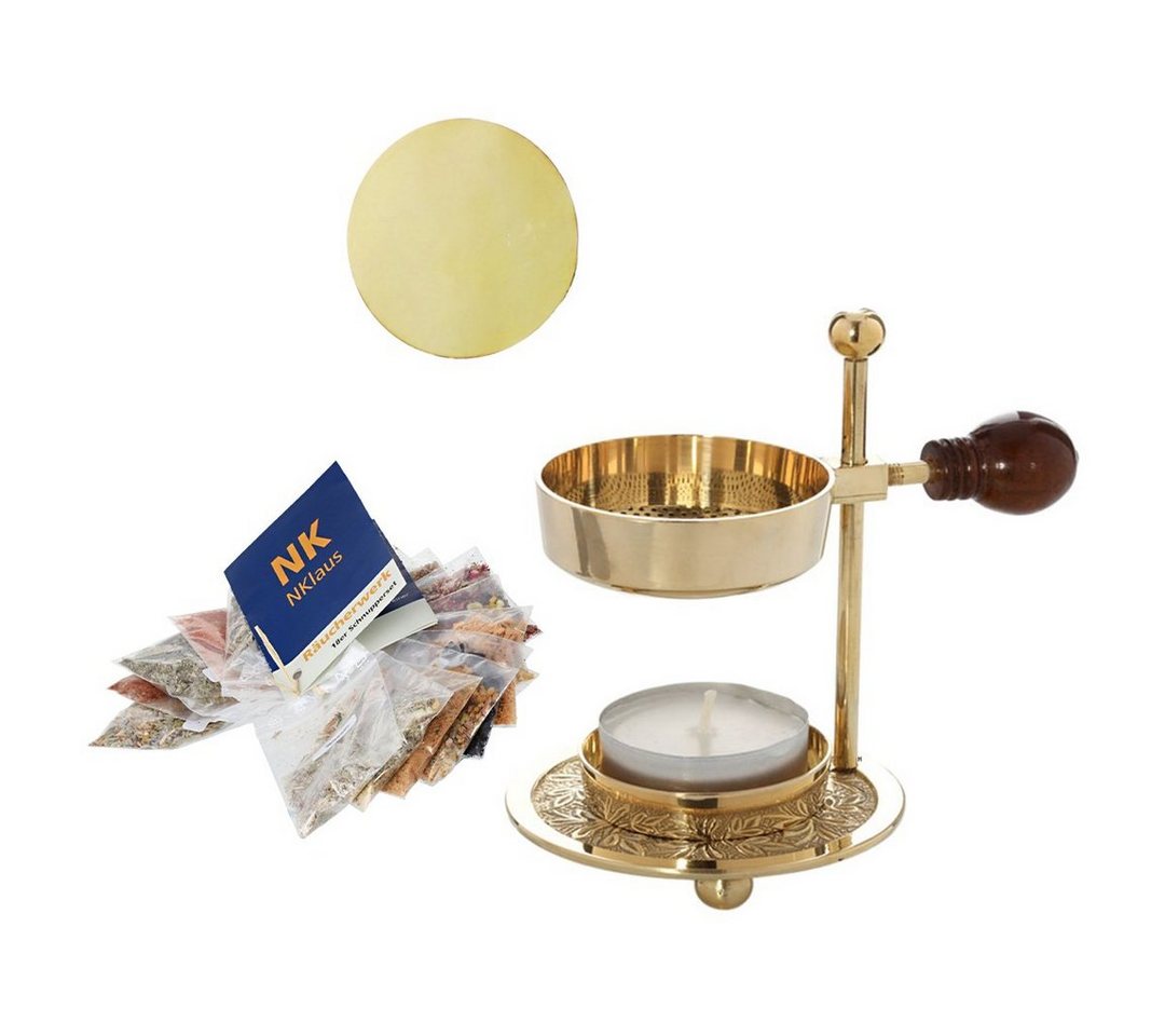 NKlaus Räucherstövchen Große Weihrauchset 18tlg Teelicht Weihrauchbrenner Verstellbar Gold Rä, Räucherstövchen NKlaus Räucherstövchen Große Weihrauchset 18tlg Teelicht Weihrauchbrenner Verstellbar Gold Rä, Räucherstövchen von NKlaus