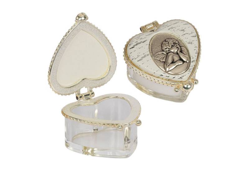 NKlaus Räucherstövchen Herz Rosenkranz Etui Glas Dose rund transp Klappde, Handarbeit von NKlaus