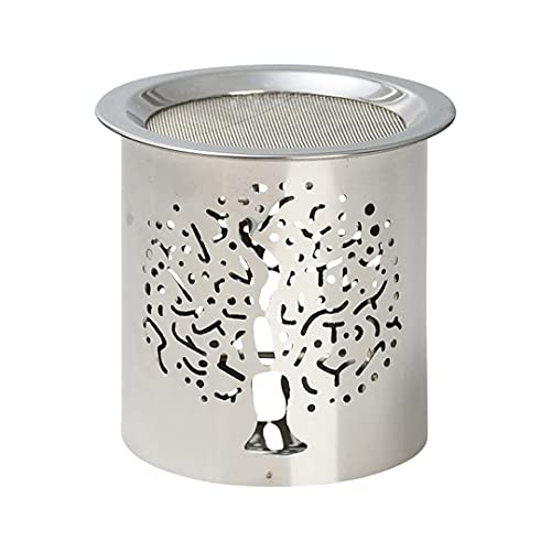 NKlaus Räucherstövchen Stahl Silber Glanz Höhe: 8cm Betriebsart Teelicht mit Sieb für Weihrauch 10909 von NKlaus