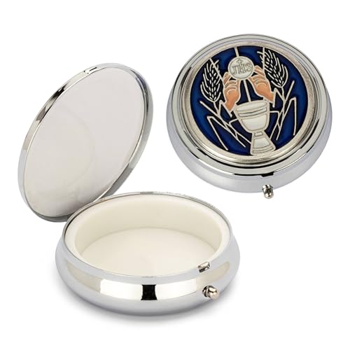 NKlaus Rosenkranz Metalletui Motiv Kelch Hostiendose Silber Blau Einsatz innen 4cm 2531 NKlaus Rosenkranz Metalletui Motiv Kelch Hostiendose Silber Blau Einsatz innen 4cm 2531 von NKlaus