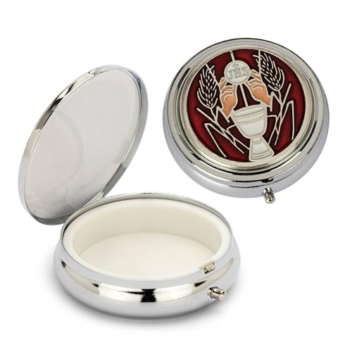 NKlaus Rosenkranz Metalletui Motiv Kelch Hostiendose Silber Rot Einsatz innen 4cm 2532 NKlaus Rosenkranz Metalletui Motiv Kelch Hostiendose Silber Rot Einsatz innen 4cm 2532 von NKlaus