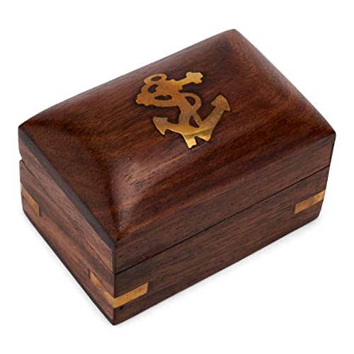 NKlaus Schatulle Holzbox 8x5,5cm Aufbewahrungsbox Holzschachtel Holzkiste mit Deckel Aufbewarung für Schmuck Souvenirs 11623 von NKlaus