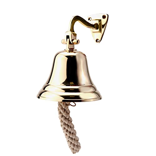 NKlaus Schiffsglocke Messing Gold mit Wandhalter & Bändsel Ø: 10cm leichte Ausführung 11575 NKlaus Schiffsglocke Messing Gold mit Wandhalter & Bändsel Ø: 10cm leichte Ausführung 11575 von NKlaus