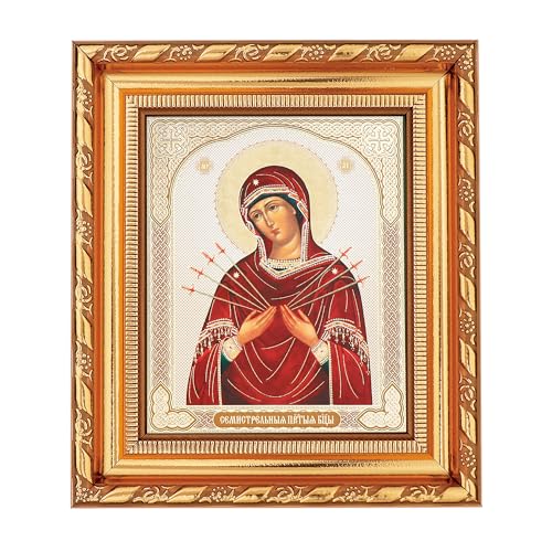 NKlaus Siebenpfeilige Gottesmutter Ikone im Rahmen mit Glas 14x16cm christlich 13911 NKlaus Siebenpfeilige Gottesmutter Ikone im Rahmen mit Glas 14x16cm christlich 13911 von NKlaus