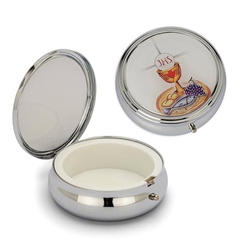 NKlaus Silber Metalletui Kelch Motiv 6x2cm Rosenkranz Hostien Dose klein Kommunion 2544 NKlaus Silber Metalletui Kelch Motiv 6x2cm Rosenkranz Hostien Dose klein Kommunion 2544 von NKlaus