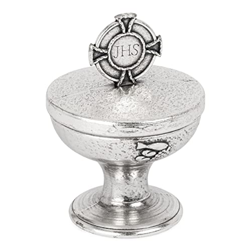 NKlaus Silber Rosenkranz Dose zum stellen 6x4cm Metall Etui Pokal Form Kommunion 2526 von NKlaus