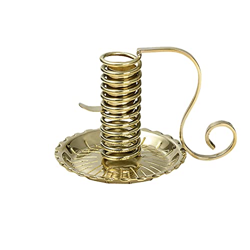 NKlaus Spiral-Leuchter Messing Gold Höhe: 12cm Handleuchter Dekoleuchter Kerze Ø 2-2,5cm 10893 von NKlaus