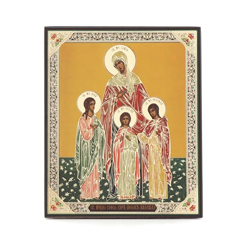 NKlaus Vera, Nadejda, Lybov und Sofia Holz Ikone 10x12cm christlich orthodox 13927 von NKlaus