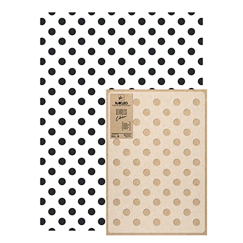 NAKLEO Wiederverwendbare Kunststoff-Schablonen - 59x95cm - Polka Dot Kreis 5cm Geometrisch - Große Wiederholend Nahtlose Allover Wand Tapete Muster Malen DIY Bastel Vorlagen von Nakleo