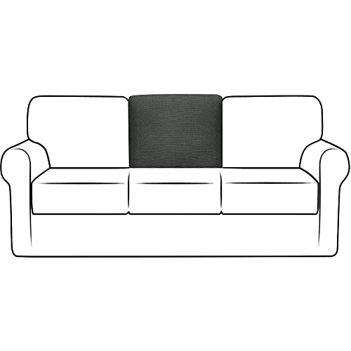 NLCYYQ Sofa Rückenlehne Bezüge Stretch Sofa Rücken T-Kissen Schonbezug Mit Kordelzug rutschfest, Couch Rückenbezug Polarfleece Ersatz (Dunkelgrau,Rechteck) von NLCYYQ