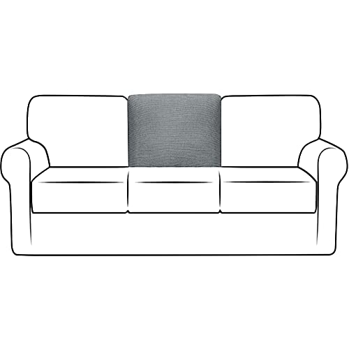 NLCYYQ Sofa Rückenlehne Bezüge Stretch Sofa Rücken T-Kissen Schonbezug Mit Kordelzug rutschfest, Couch Rückenbezug Polarfleece Ersatz (Hellgrau,Rechteck) von NLCYYQ