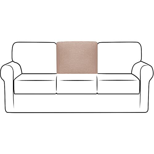 NLCYYQ Sofa Rückenlehne Bezüge Stretch Sofa Rücken T-Kissen Schonbezug Mit Kordelzug rutschfest, Couch Rückenbezug Polarfleece Ersatz (Kamel,Rechteck) von NLCYYQ