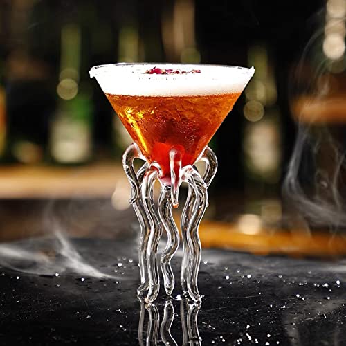 4 Stück Oktopus-Martini-Glas, Oktopus-Cocktailglas, Martini-Quallenglas, Cocktail-Trinkgeschirr, Cocktailglas, Martini-Glas, Weingläser, 155 Ml(#1) von NLDGR