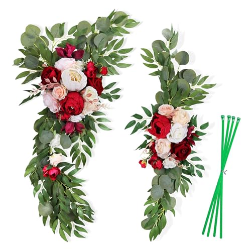 NLDGR 2 Stück Hochzeitsbogen-Blumen, Blumen-Swag-Bogenblumen, Hochzeitsblumen, Dekorationen, Bogenblumen für Hochzeitsempfang, Zeremonie, Party-Schilder (1) von NLDGR