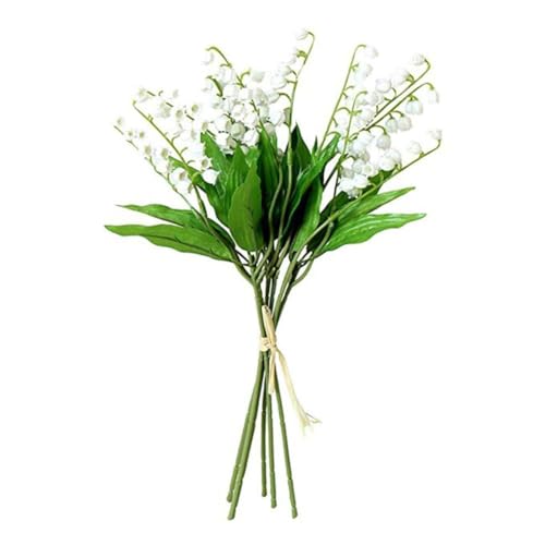NLDGR Künstliche Maiglöckchen-Blumen, Künstliche Blumen, Weiße Lilie, Künstliche Blume, Künstliche Blume, Orchidee, Hochzeitssträuße für Zuhause, Hochzeit, Innendekoration(12 Stück) von NLDGR