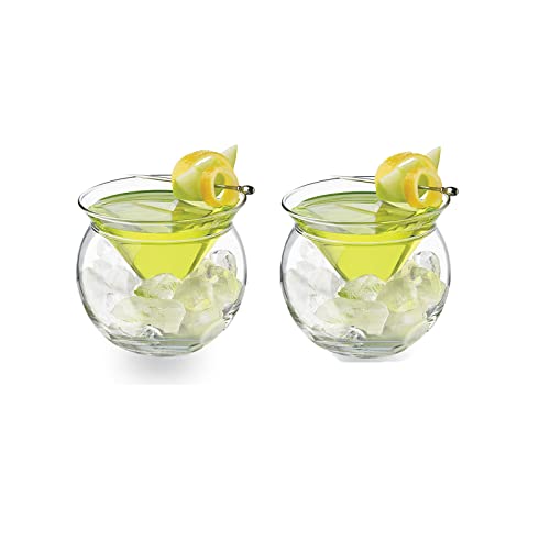 NLDGR Martini-Gläser ohne Stiel, 266 ml, Cocktailgläser-Set, Martini-Glas mit Kugelbasis, elegante Gläser für Cocktail-Party-Bar-Trinkgläser-Set von NLDGR