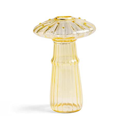 NLDGR Pilzförmige Glasvase, Pflanzgefäße, zarte Pilzglas-Knospenvasen, klare Hydrokultur-Vase, Glas, klare Pilz-Blumentopf-Vasen für Heimdekoration von NLDGR