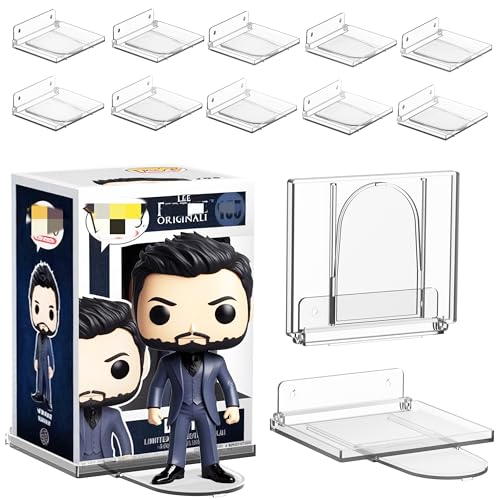 Faltbares Acrylregal, kompatibel mit Funko Pop-Figuren-Sammelkoffer (11,4 x 8,9 cm) oder Vitrine für Figuren in Box, transparent, 10 Stück von NLDSDSPH