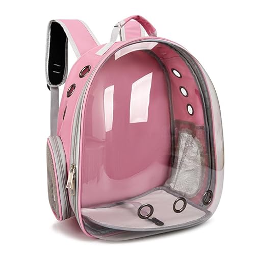 NLINIOZWN Haustier-Rucksack, Outbound, tragbar, transparent, Weltraumkapsel, Haustiertasche, Outbound-Katzenbedarf, atmungsaktiver Rucksack (Rosa) von NLINIOZWN