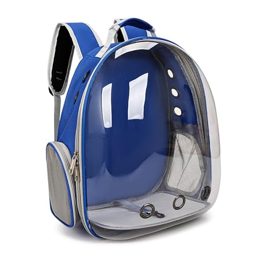NLINIOZWN Haustier-Rucksack, Outbound, tragbar, transparent, Weltraumkapsel, Haustiertasche, Outbound-Katzenbedarf, atmungsaktiver Rucksack (blau) von NLINIOZWN