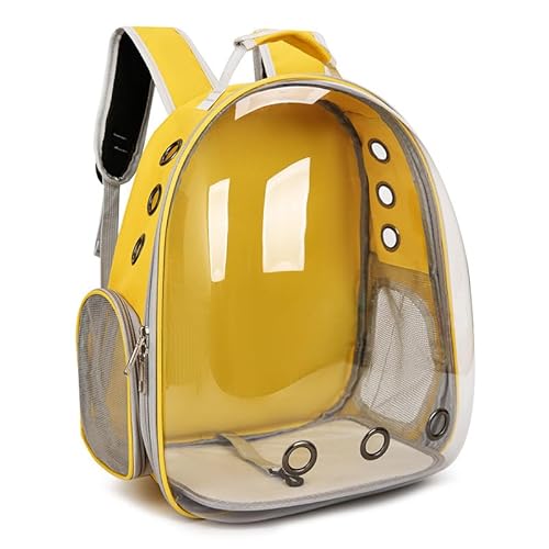 NLINIOZWN Haustier-Rucksack, Outbound, tragbar, transparent, Weltraumkapsel, Haustiertasche, Outbound-Katzenbedarf, atmungsaktiver Rucksack (gelb) von NLINIOZWN
