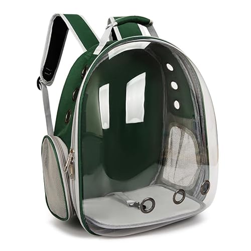 NLINIOZWN Haustier-Rucksack, Outbound, tragbar, transparent, Weltraumkapsel, Haustiertasche, Outbound-Katzenbedarf, atmungsaktiver Rucksack (grün) von NLINIOZWN