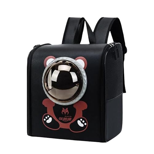 NLINIOZWN Katzentasche, tragbar, transparent, Weltraumkapsel, doppelte Schulter, Katzenrucksack, Katzen-Schultasche, große Kapazität, Hundetasche, Haustierbedarf (Braun-Weiß (37 x 33 x 23 cm) von NLINIOZWN
