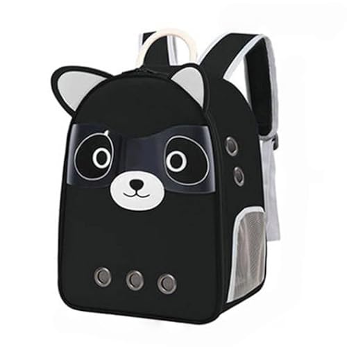 NLINIOZWN Katzentasche, tragbar, transparent, Weltraumkapsel, doppelte Schulter, Katzenrucksack, Katzen-Schultasche, große Kapazität, Hundetasche, Haustierbedarf (Schwarz (40 x 23 x 32 cm) von NLINIOZWN