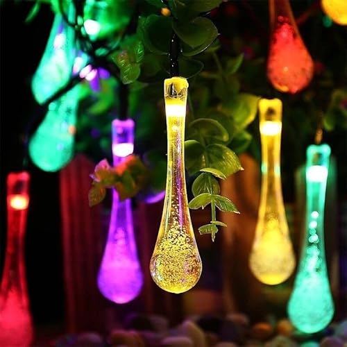NLINIOZWN LED-Lichterkette mit Sternen, kleine dekorative Lichter für Geburtstag, Schlafzimmer, Dekoration (Wassertropfenfarbe, 6 m, 40 Lichter blinken + Dauerbatterie) von NLINIOZWN