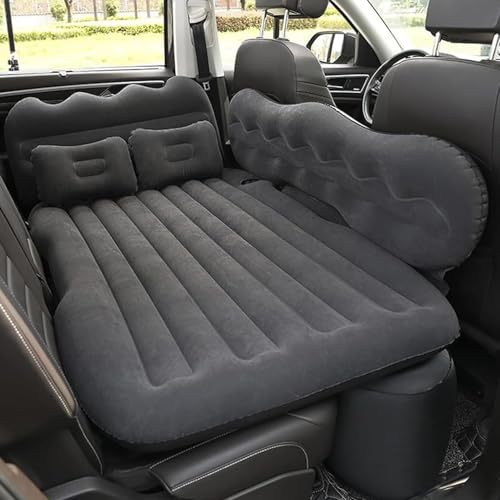 NLLATEI Auto Luftmatratze mit Elektrischer Luftpumpe – Dicke Aufblasbare Autobett für 2 Personen, SUV Camping Schlafsack für, Strandurlaub Sandstrand & Autoschlaf im Reisen(Black) von NLLATEI