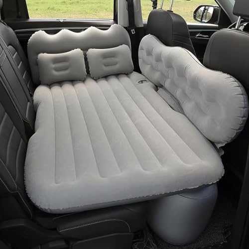 NLLATEI Auto Luftmatratze mit Elektrischer Luftpumpe – Dicke Aufblasbare Autobett für 2 Personen, SUV Camping Schlafsack für, Strandurlaub Sandstrand & Autoschlaf im Reisen(Gray) von NLLATEI