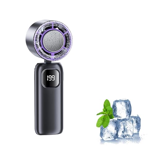 NLLATEI Handventilator Tragbar USB Wiederaufladbar Mit 4000mAh Akku, Einstellbare Geschwindigkeit (1-100 Stufen) & Turbo Kühlung - Mini Faltbarer Ventilator Für Camping, Reise, Büro, Auto Und Draußen von NLLATEI
