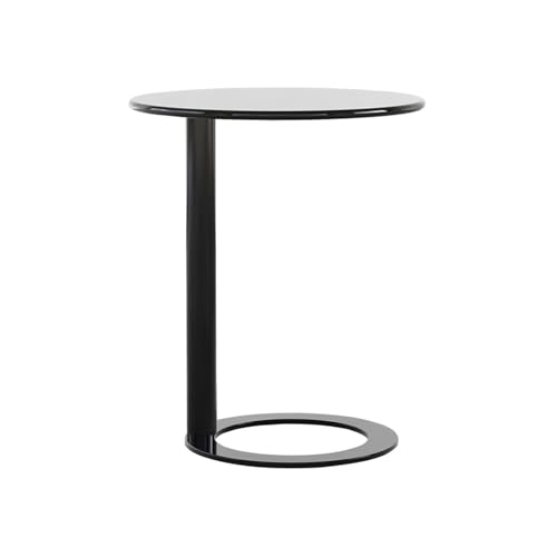 NLLATEI Side Table Garden Table Coffee Table with Metal Frame Sofa Table Modern Design ideal für Büro oder Homeoffice, höhenverstellbar bis 105 cm, Weiß(Black,48 * 57) von NLLATEI