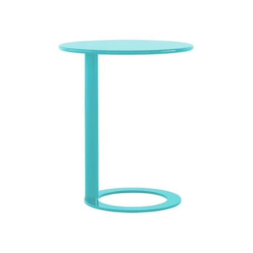 NLLATEI Side Table Garden Table Coffee Table with Metal Frame Sofa Table Modern Design ideal für Büro oder Homeoffice, höhenverstellbar bis 105 cm, Weiß(Blue,48 * 69) von NLLATEI