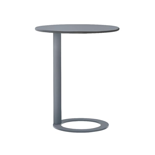 NLLATEI Side Table Garden Table Coffee Table with Metal Frame Sofa Table Modern Design ideal für Büro oder Homeoffice, höhenverstellbar bis 105 cm, Weiß(Gray,48 * 57) von NLLATEI