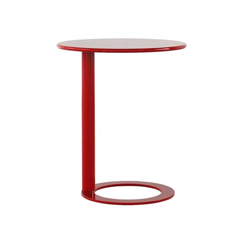 NLLATEI Side Table Garden Table Coffee Table with Metal Frame Sofa Table Modern Design ideal für Büro oder Homeoffice, höhenverstellbar bis 105 cm, Weiß(Red,60 * 74) von NLLATEI