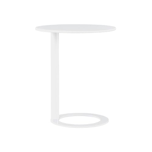 NLLATEI Side Table Garden Table Coffee Table with Metal Frame Sofa Table Modern Design ideal für Büro oder Homeoffice, höhenverstellbar bis 105 cm, Weiß(White,48 * 57) von NLLATEI