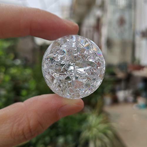 NLLeZ 1 stück Kristalleisriss Kugel Wasserbrunnen Bonsai Glas Kugel Dekoration Ornamente Feng Shui Figur Marmor Magie Ball Geschenke (Farbe : Dark Khaki, Größe : 30mm) von NLLeZ