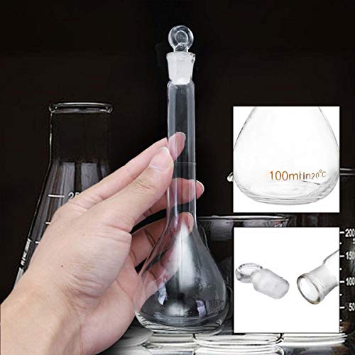 NLLeZ 5-100ml 50ml Lab Glass Volumetric Flask mit Stopper Lab Chemie Glas Labortechnik (Capacity : 50ML) von NLLeZ