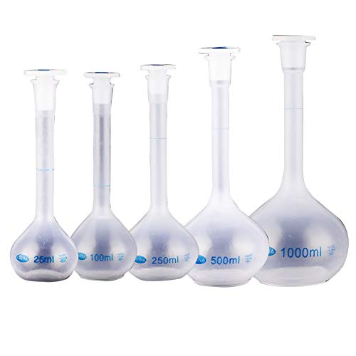 NLLeZ New School Lab Kunststoff klar Vaseenform Meßkolben Flasche mit Stopper Long Neck Volumetric Durable Experiment Hitzebeständig (Capacity : 100mL) von NLLeZ