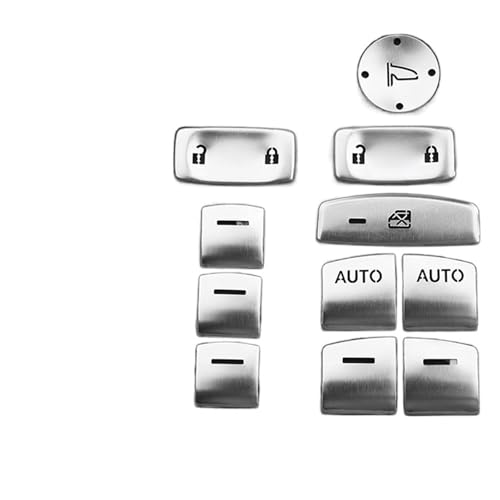 Fenstersteuerschalter Für 11. Generation Für Civic 2022 Autoknopf Fensterglas Liftschalter Knopfabdeckung Verkleidung Aufkleber Zubehör(Silver) von NLNGNZBZTP
