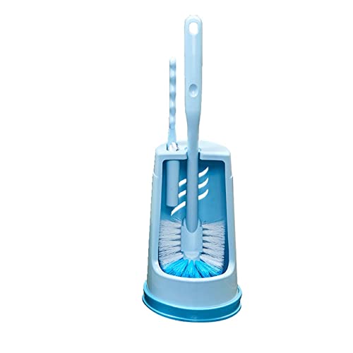NLNGZKZFNF 3-in-1 Toilettenbürste Set, Kunststoff Toilettenbürste Toilettenbürste Badezimmer for Halter Klobürste(Blue) von NLNGZKZFNF
