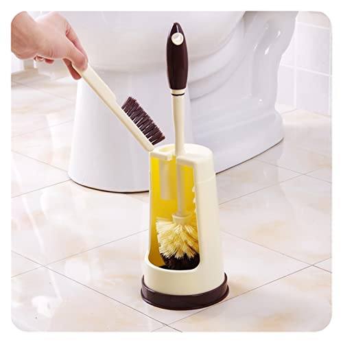 NLNGZKZFNF 3-in-1 Toilettenbürste Set, Kunststoff Toilettenbürste Toilettenbürste Badezimmer for Halter Klobürste(Yellow) von NLNGZKZFNF