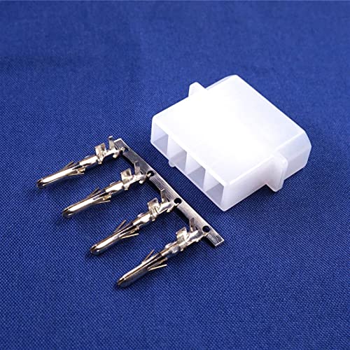 NLNGZKZFNF 50 Sätze von Muscheln und Terminals ATX/EPS 5.08 MM 4-Pin-Stecker-Stecker-Stecker-männlicher Kontaktstift for ATX eps. Netzkabel Steckverbinder von NLNGZKZFNF