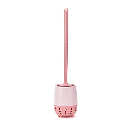 NLNGZKZFNF Dauerhafte Toilettenbürste Set Wandmontierte Badezimmerbürste WC for Basishalterung Tragbare Einfache Toilettenzubehör Klobürste(Pink) von NLNGZKZFNF