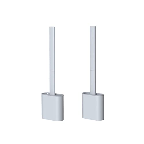 NLNGZKZFNF Toilettenbürste Flachkopf-Borsten mit Halterung Wandmontierter Haushaltsbad Zubehör Klobürste(Gray 2Pcs) von NLNGZKZFNF