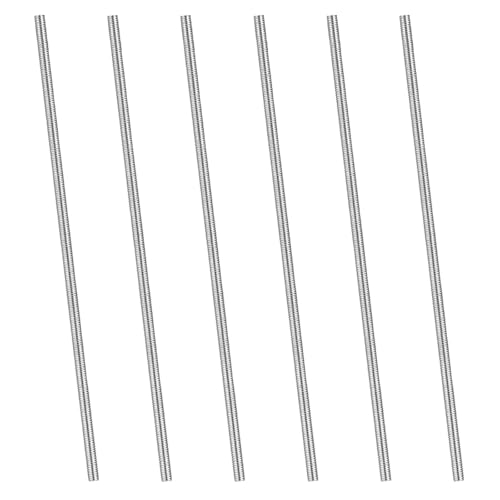 NLONLL 6 Stück Gewindestange M6 x 300 mm Gewindestangen 304 Edelstahl Vollgewindestange 1mm Steigung Gewindestange M6 Gewindebolzen Metrisch Gewindestab Festigkeitsklasse A2-70,DIN 975 (Silber) von NLONLL