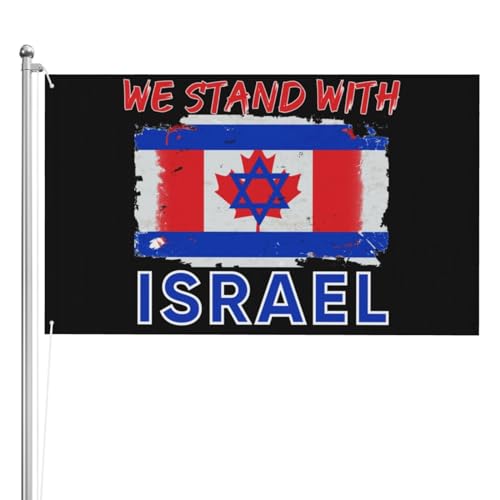 3 x 5 „Wir stehen mit der Israel-Flagge“, doppelseitiges Banner mit Kanada-Israel-Flagge, „Pray For Israel Strong“-Flagge. In diesem Haus stehen wir mit der Israel-Flagge. „Support Israel Outdoor“-Fla von NLWQEKV
