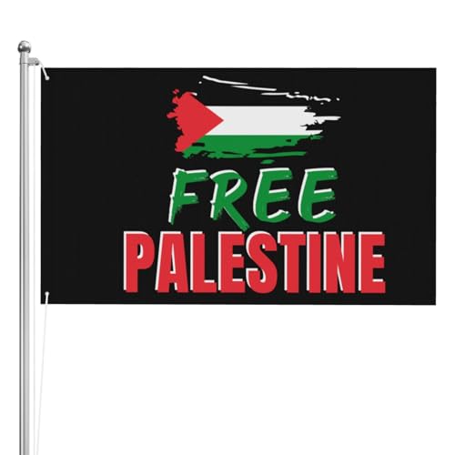 3x5 Free Palestine Flag Banner, doppelseitig, langlebig, 3-lagig, „I Stand With Palestine Flag“-Schild „Pray For Palestine“, starke Outdoor-Flagge „End The Occupation“-Flagge mit 2 Metallösen von NLWQEKV